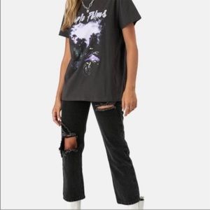 Adika Andor High Rise Straight Leg Cropped Jeans in Black Size 30